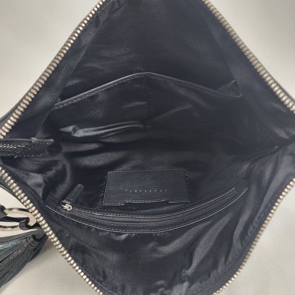 Sanctuary Black Leather Crossbody Oversize Clutch Purse - Picture 9 of 11